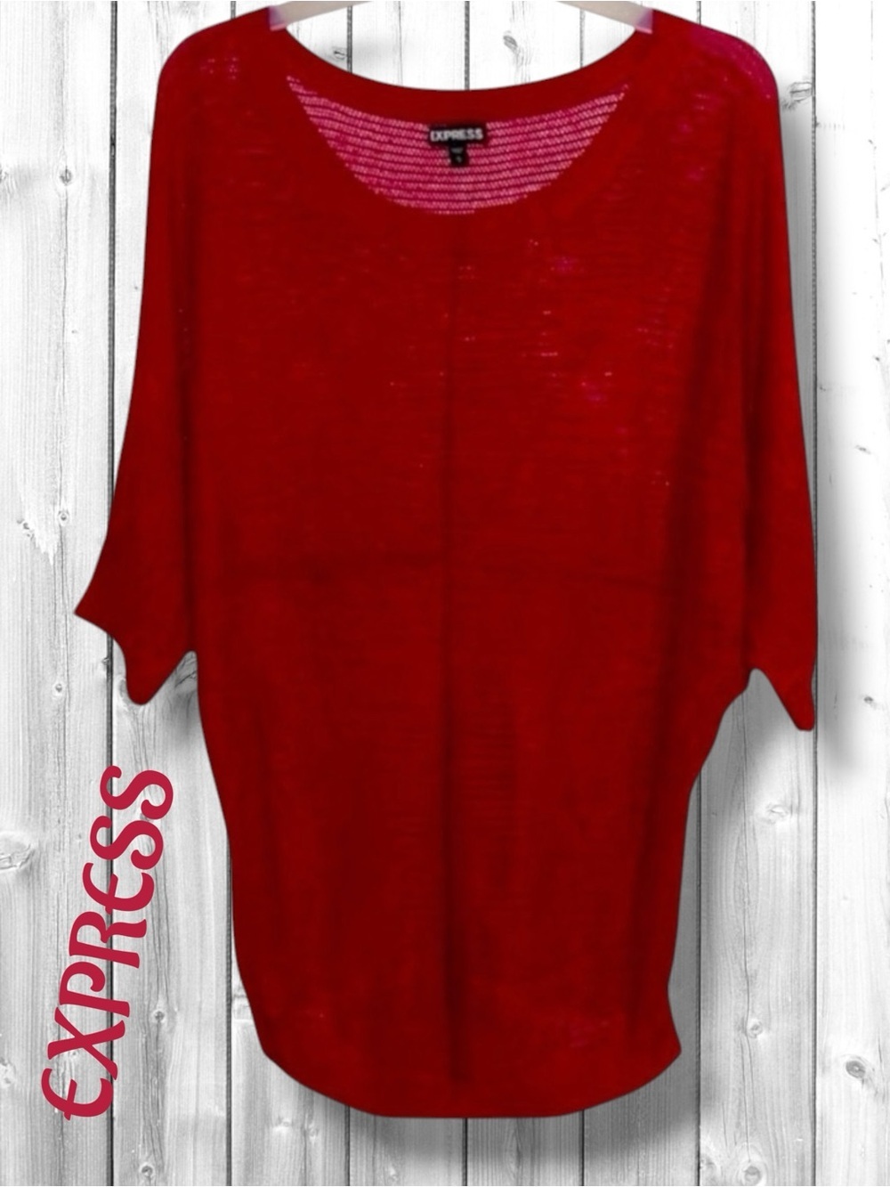 🌼EXPRESS SHEER RED RAYON SWEATER